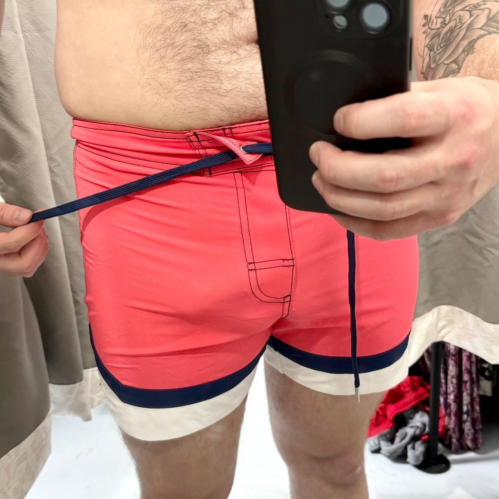 Andrew Christian Men’s Small Pink Swim Trunks